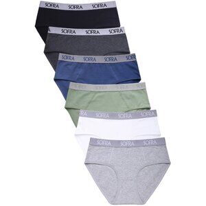 PACK OF 6 Women's Sofra Cotton Blend Solid Bikini Panty (LP1421CKE3)